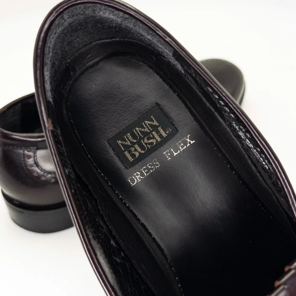 Nunn Bush Men's 11.5M Burgundy Leather Kiltie Tassel Loafers Dress Shoes